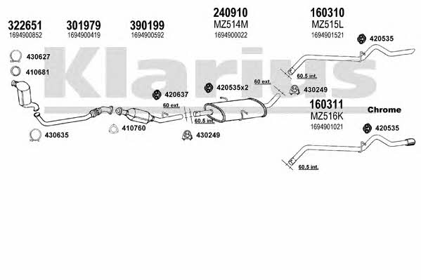 Klarius 600665E Exhaust system 600665E