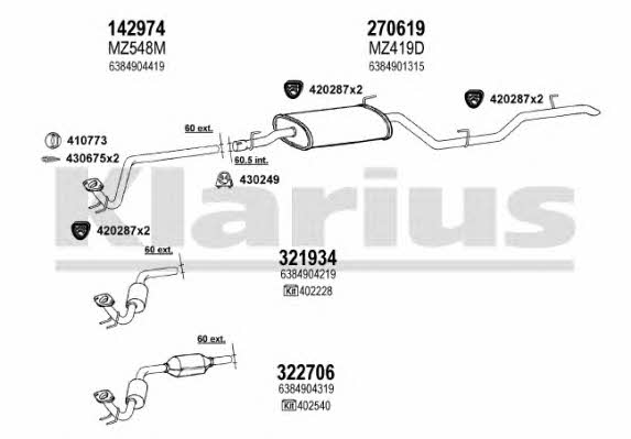 Klarius 600827E Exhaust system 600827E