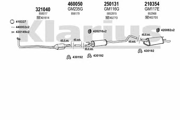 Klarius 390943E Exhaust system 390943E