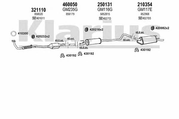 Klarius 390946E Exhaust system 390946E