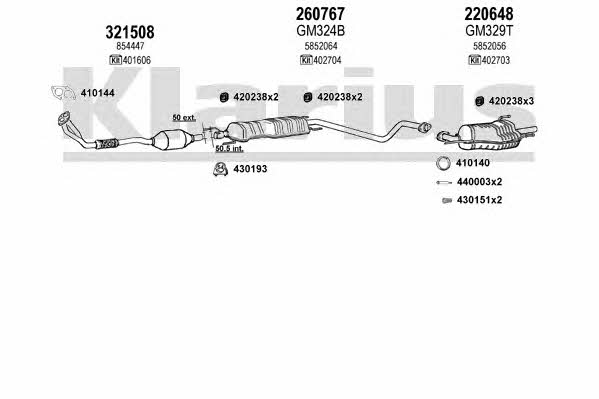 Klarius 391030E Exhaust system 391030E