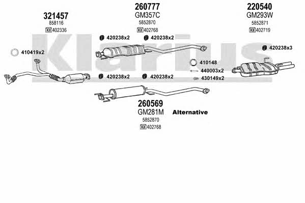 Klarius 391113E Exhaust system 391113E