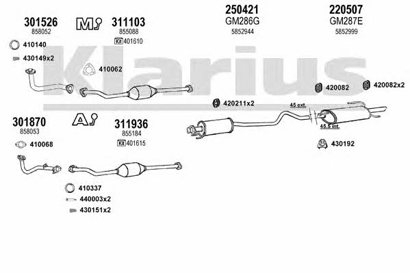 Klarius 391120E Exhaust system 391120E