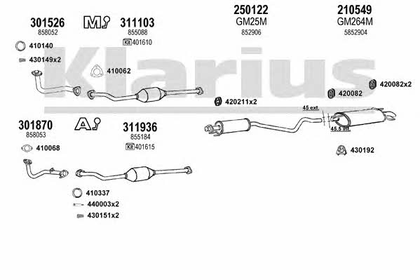 Klarius 391130E Exhaust system 391130E