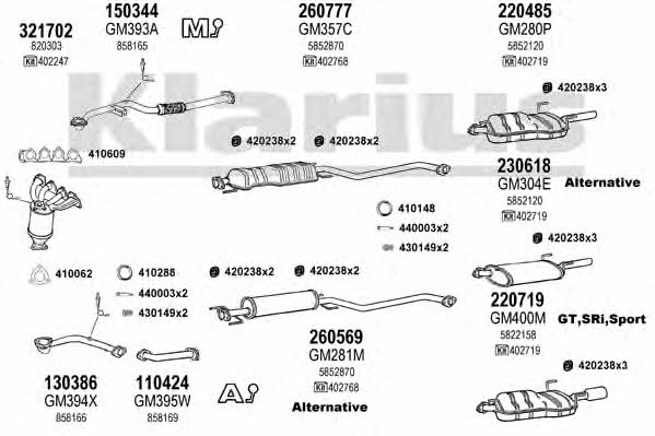 Klarius 391153E Exhaust system 391153E