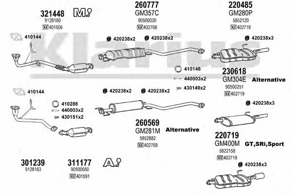 Klarius 391169E Exhaust system 391169E