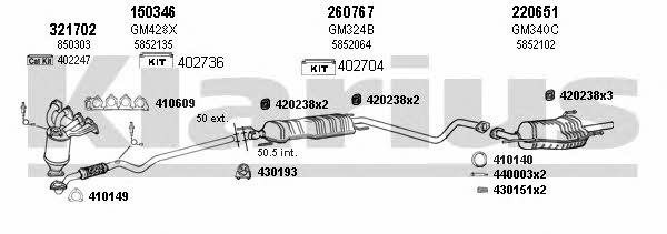 Klarius 391222E Exhaust system 391222E