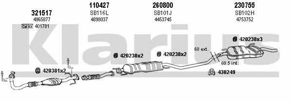 Klarius 750162E Exhaust system 750162E