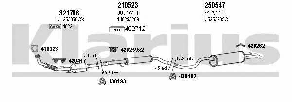 Klarius 780083E Exhaust system 780083E