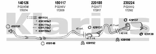 630107E Klarius Exhaust system