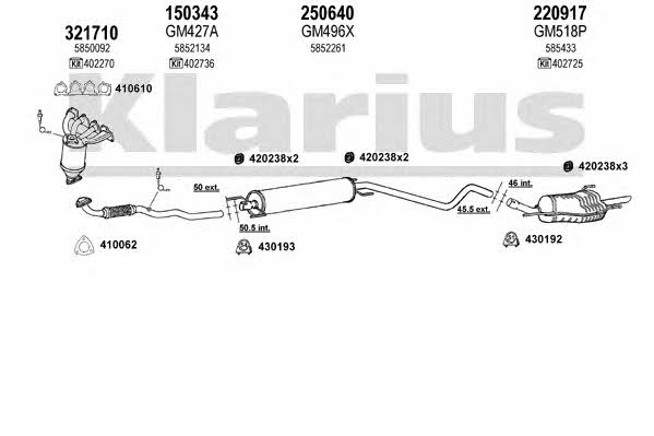 Klarius 391340E Exhaust system 391340E