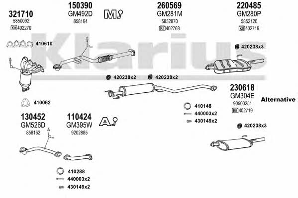 Klarius 391360E Exhaust system 391360E