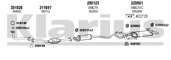 Klarius 391370E Exhaust system 391370E