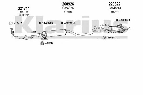 Klarius 391381E Exhaust system 391381E