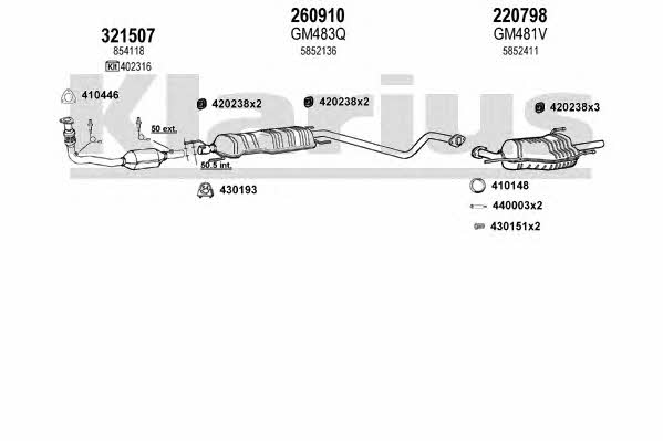 Klarius 391405E Exhaust system 391405E