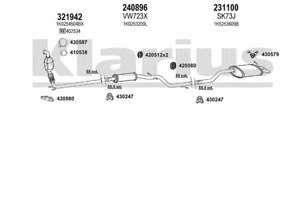 Klarius 780136E Exhaust system 780136E