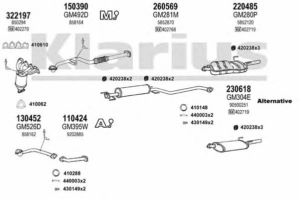 Klarius 391466E Exhaust system 391466E