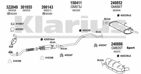 Klarius 391507E Exhaust system 391507E