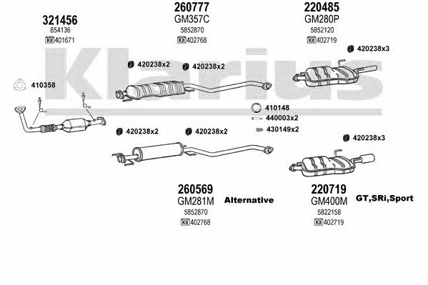 Klarius 391575E Exhaust system 391575E