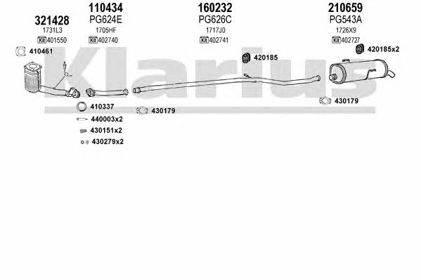 Klarius 630674E Exhaust system 630674E