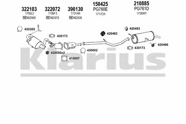 Klarius 630892E Exhaust system 630892E