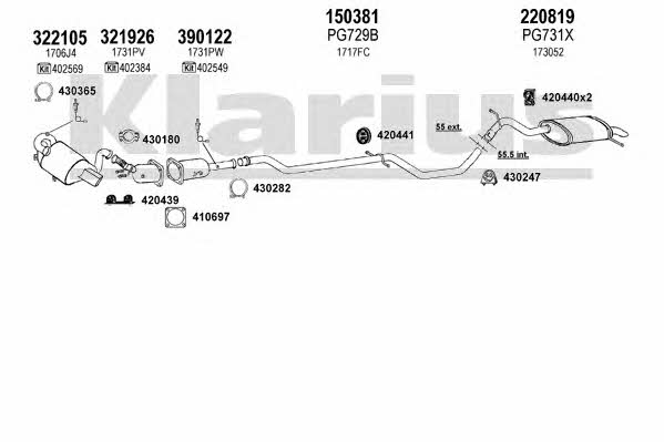 Klarius 630913E Exhaust system 630913E