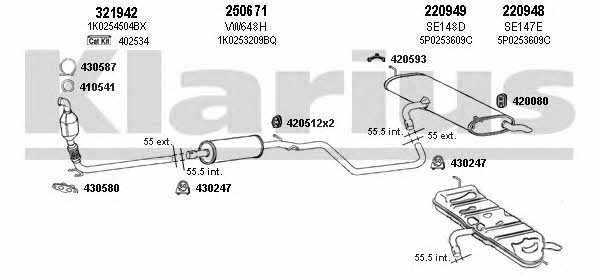 Klarius 790364E Exhaust system 790364E