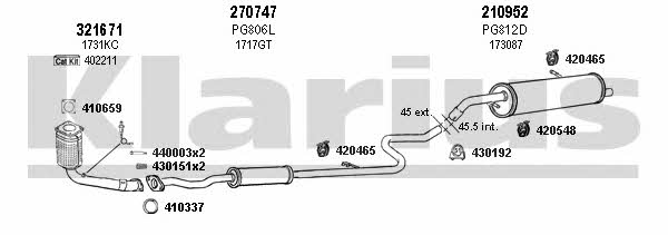 Klarius 631124E Exhaust system 631124E