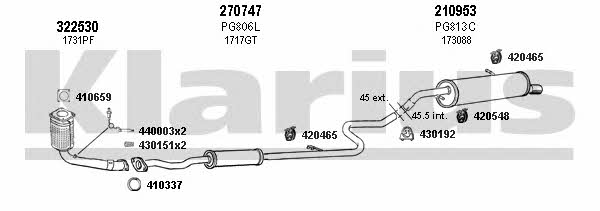 Klarius 631127E Exhaust system 631127E