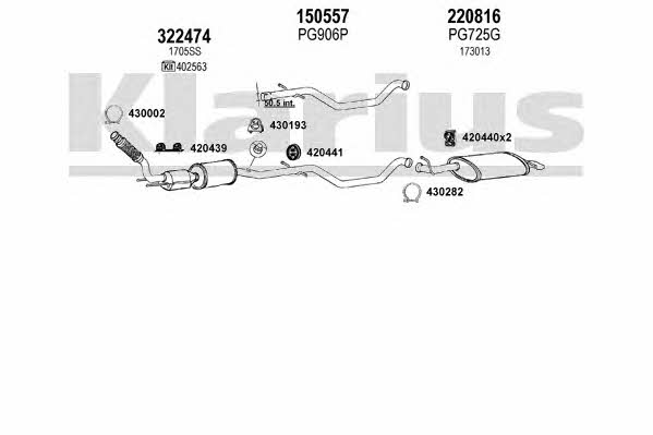 Klarius 631138E Exhaust system 631138E