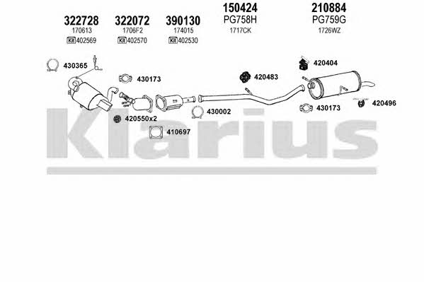 Klarius 631274E Exhaust system 631274E
