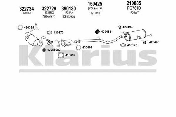 Klarius 631277E Exhaust system 631277E