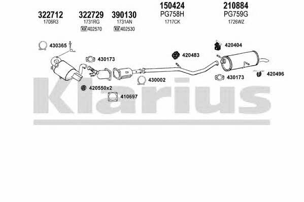 Klarius 631278E Exhaust system 631278E