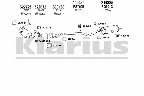 Klarius 631281E Exhaust system 631281E