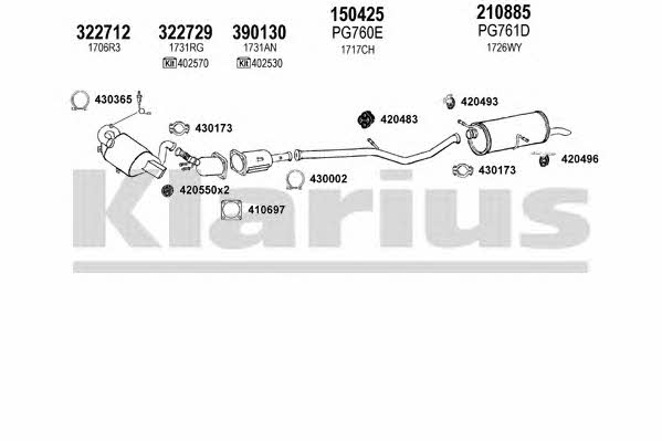 Klarius 631284E Exhaust system 631284E