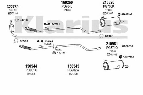 Klarius 631292E Exhaust system 631292E