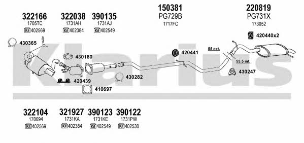  631389E Exhaust system 631389E