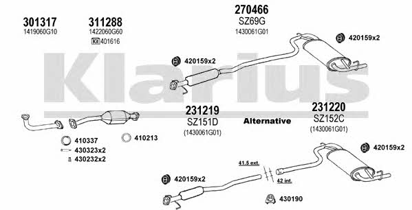 Klarius 820066E Exhaust system 820066E