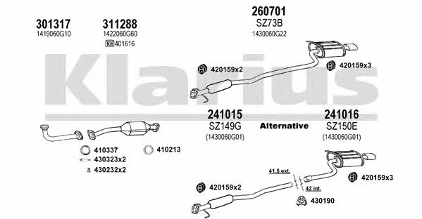 Klarius 820142E Exhaust system 820142E