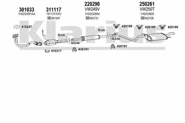 Klarius 930405E Exhaust system 930405E