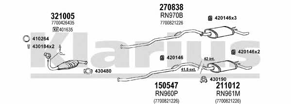 Klarius 720673E Exhaust system 720673E