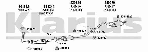 Klarius 720706E Exhaust system 720706E