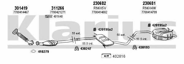 Klarius 720727E Exhaust system 720727E