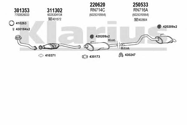 Klarius 720745E Exhaust system 720745E
