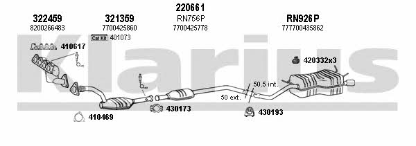 Klarius 720809E Exhaust system 720809E