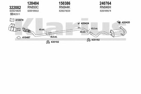 Klarius 720903E Exhaust system 720903E