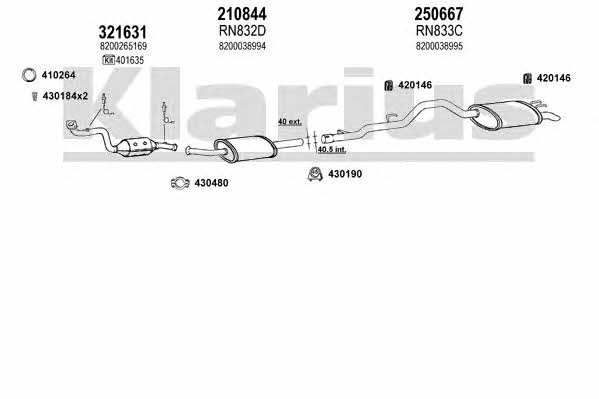 Klarius 720932E Exhaust system 720932E