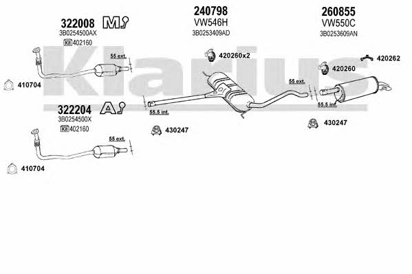 Klarius 930871E Exhaust system 930871E