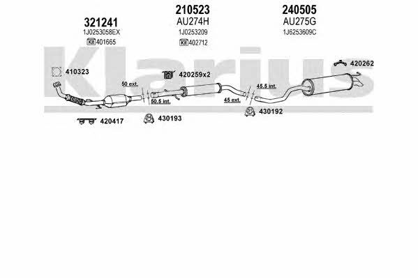 Klarius 931025E Exhaust system 931025E