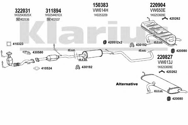 Klarius 931120E Exhaust system 931120E